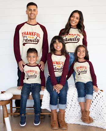 Unisex Baby And Niños pequeños Matching Family Thankful Camisetas estampadas