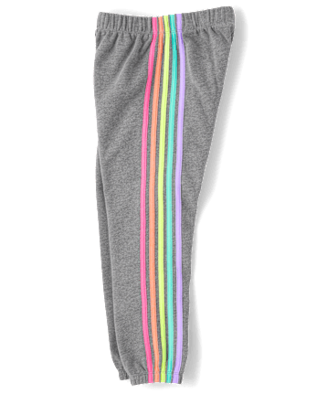 Girls Side Stripe Fleece Jogger Pants
