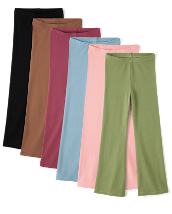 Girls Flare Leggings 6-Pack