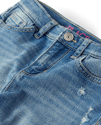 Girls Roll Cuff Straight Jeans
