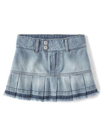 Niña Jeans Plisados / Mezclilla Falda pantalón