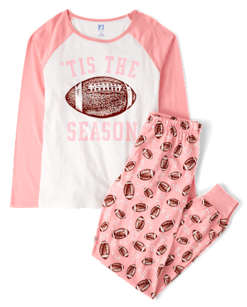 Pijama familiar de algodón de fútbol a juego para mujer