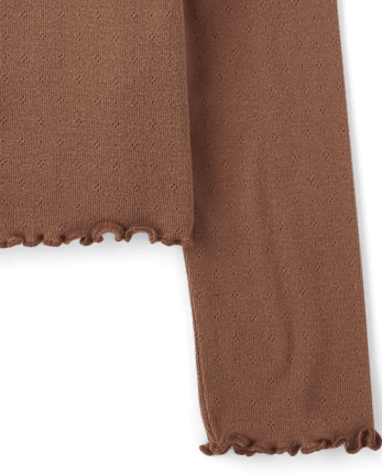 Girls Pointelle Ruched Top
