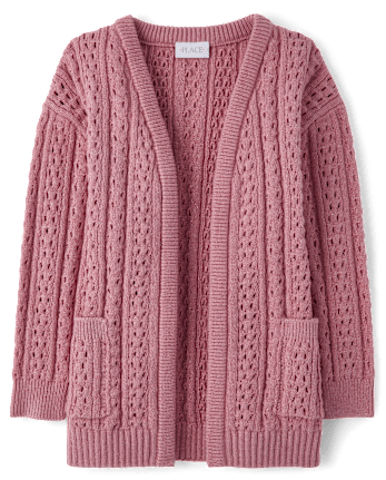 Girls Open Front Cardigan