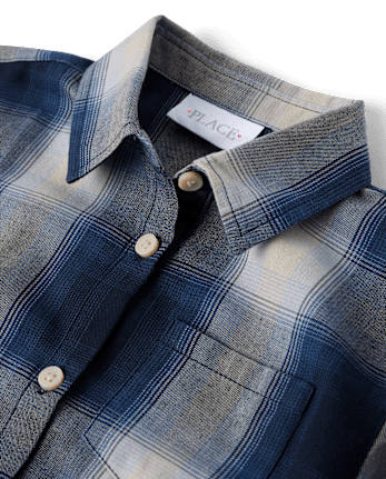 Chemise boutonnée en flanelle à carreaux pour fille