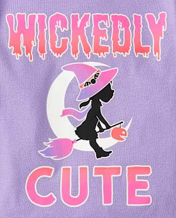 Baby And Toddler Girls Glow Wickedly Cute Graphic Tee