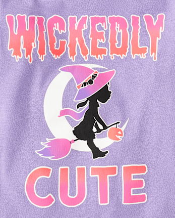 Baby And Toddler Girls Glow Wickedly Cute Graphic Tee