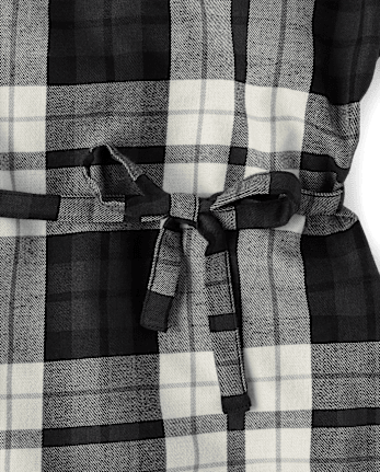 Girls Plaid Flannel Shirt Dress - BUNNYS TAIL