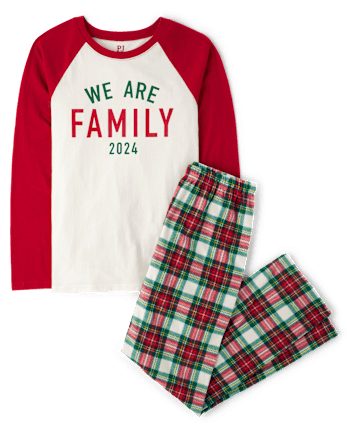 Unisex Adult Matching Family We Are Family 2024 Cotton And Microfleece Pajamas