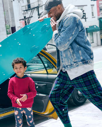 Pijama unisex de microfibra a cuadros familiar a juego para adultos