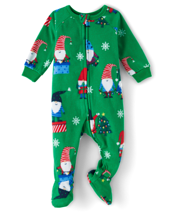 Unisex Baby And Toddler Matching Family Gnomes Microfleece Footed One Piece Pajamas