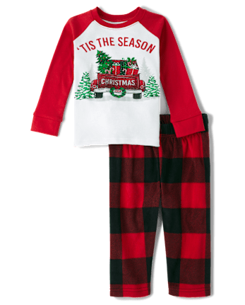 Unisex Baby And Toddler Matching Family 'Tis The Season Snug Fit Cotton Microfleece Pajamas