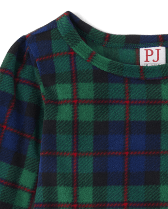 Baby Girls Matching Family Tartan Plaid Microfleece Ruffle Nightgown