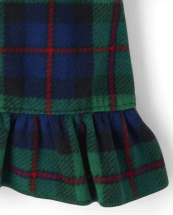 Baby Girls Matching Family Tartan Plaid Microfleece Ruffle Nightgown