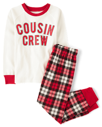 Kids Cousin Crew Snug Fit Cotton And Microfleece Pajamas - RUBY