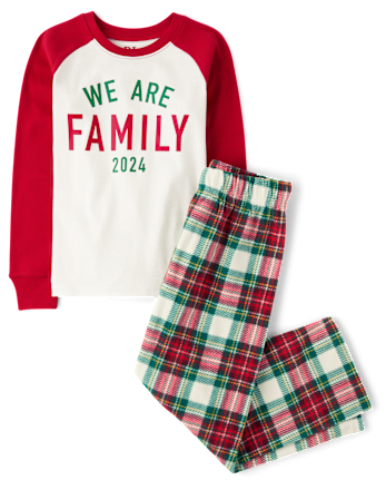 Unisex Kids Matching Family We Are Family 2024 Snug Fit Cotton And Microfleece Pajamas