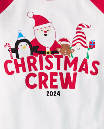 Unisex Kids Matching Family Christmas Crew 2024 Snug Fit Cotton And Microfleece Pajamas