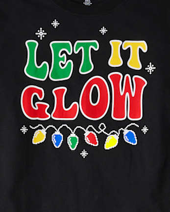 Unisex Adult Matching Family Glow Christmas Lights Cotton Pajamas