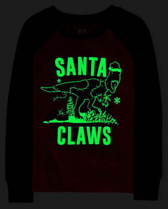 Boys Dad And Me Glow Dino Snug Fit Cotton Pajamas