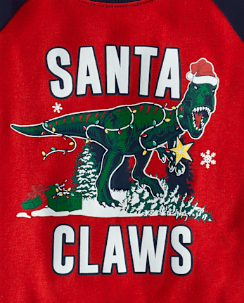 Boys Dad And Me Glow Dino Snug Fit Cotton Pajamas