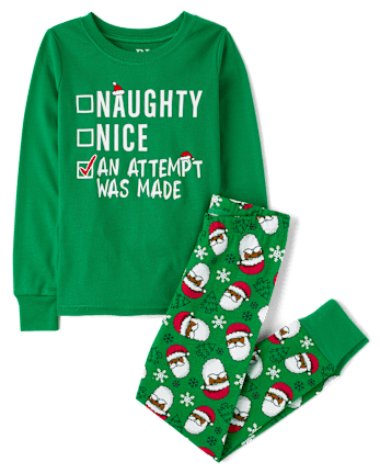 Kids Glow Nice List Snug Fit Cotton Pajamas