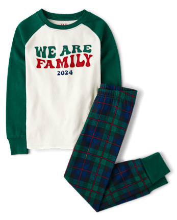 Unisex Kids Matching Family We Are Family 2024 Snug Fit Cotton Pajamas