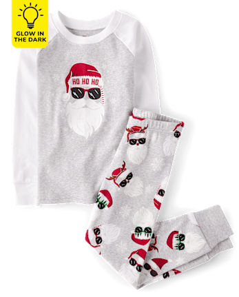 Unisex Kids Matching Family Glow Santa Sunglasses Snug Fit Cotton Pajamas