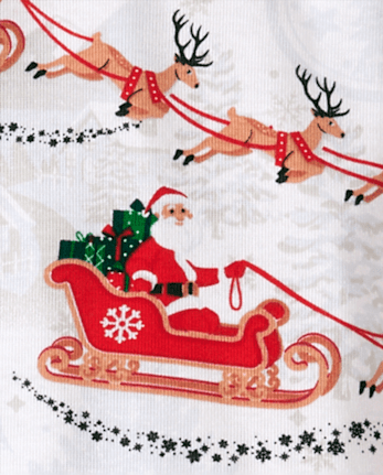Pyjamas en coton ajustés assortis pour bébés et jeunes enfants, motif traîneau du Père Noël pour toute la famille