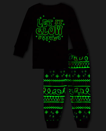 Unisex Baby And Toddler Matching Family Glow Christmas Lights Snug Fit Cotton Pajamas