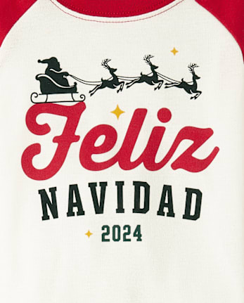 Unisex Baby And Toddler Matching Family Feliz Navidad 2024 Snug Fit Cotton Pajamas