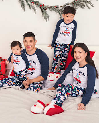 Unisex Baby And Toddler Matching Family Home For The Holidays Snug Fit Cotton Pajamas