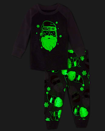 Unisex Baby And Toddler Matching Family Glow Santa Sunglasses Snug Fit Cotton Pajamas