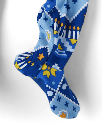 Baby And Toddler Matching Family Hanukkah Snug Fit Cotton Footed One Piece Pajamas