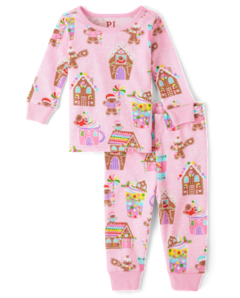 Baby And Niños pequeños Niña Gingerbread Pijamas De Algodón Ajustados