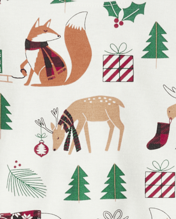 Pyjamas en coton ajustés assortis pour enfants, à motifs d'animaux de la famille