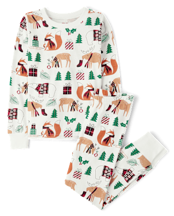 Unisex Kids Matching Family Animal Snug Fit Cotton Pajamas