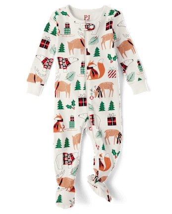 Unisex Baby And Toddler Matching Family Animal Snug Fit Cotton Footed One Piece Pajamas