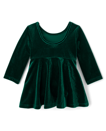Baby Girls Mommy And Me Velour Fit And Flare Dress