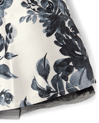 Girls Floral Velour Fit And Flare Dress