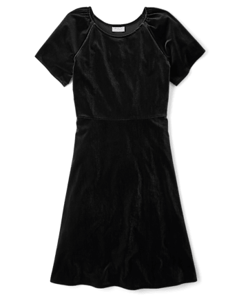 Womens Matching Family Velour Fit And Flare Dress