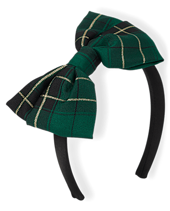 Girls Plaid Bow Headband