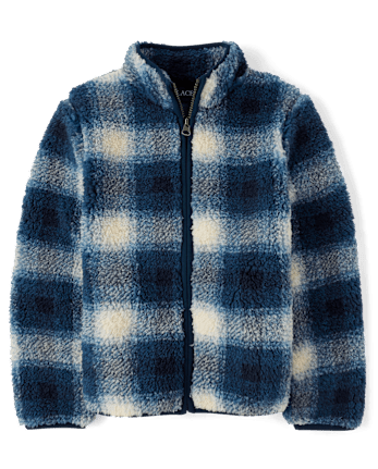 Veste zippée en sherpa imprimée pour garçons