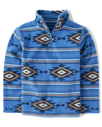 Boys Print Microfleece Half Zip Pullover