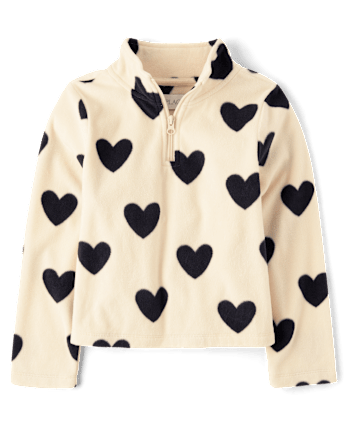 Girls Print Microfleece Half Zip Pullover