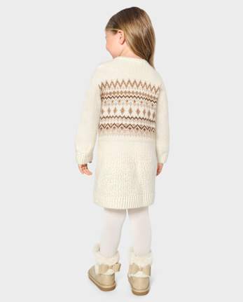 Toddler Girls Mommy And Me Long Sleeve Fairisle Sweater Dress WHITE The Children s Place