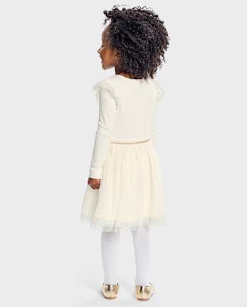 Toddler Girls Foil Ribbed Tutu Dress