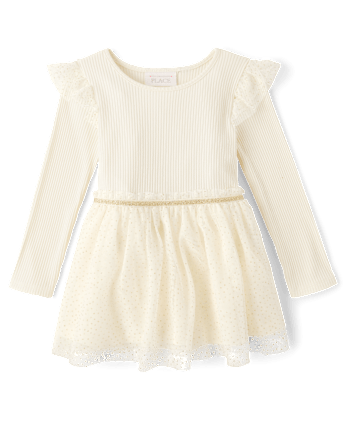 Toddler Girls Foil Ribbed Tutu Dress