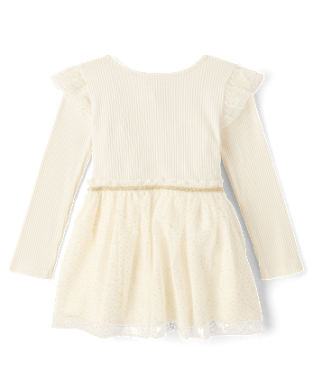 Toddler Girls Foil Ribbed Tutu Dress