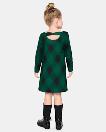 Baby And Toddler Girls Plaid Bow Back Dress