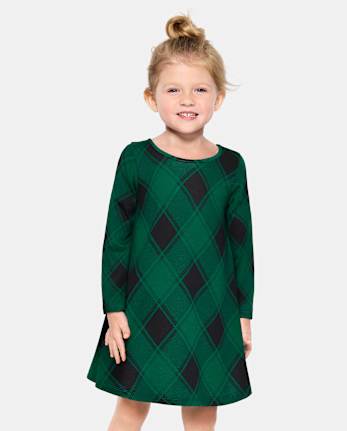 Baby And Toddler Girls Plaid Bow Back Dress